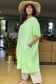 Made in Italy Milo Cotton Slouch Sac Dress Twist of Lime